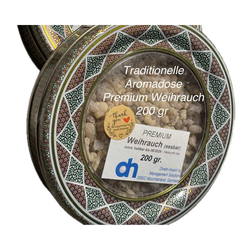 Weihrauch Premium (essbar) 200 gr. Traditionelle Aromadose