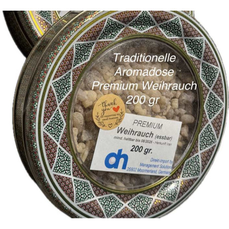 Weihrauch Premium (essbar) 200 gr. Traditionelle Aromadose